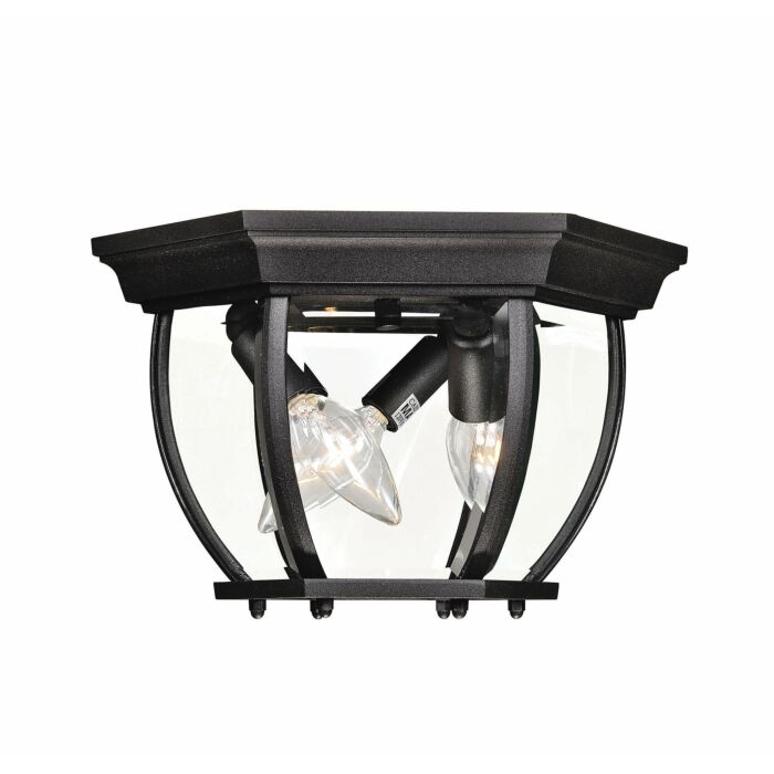 Meridian 3 Light Outdoor Ceiling Light in Black