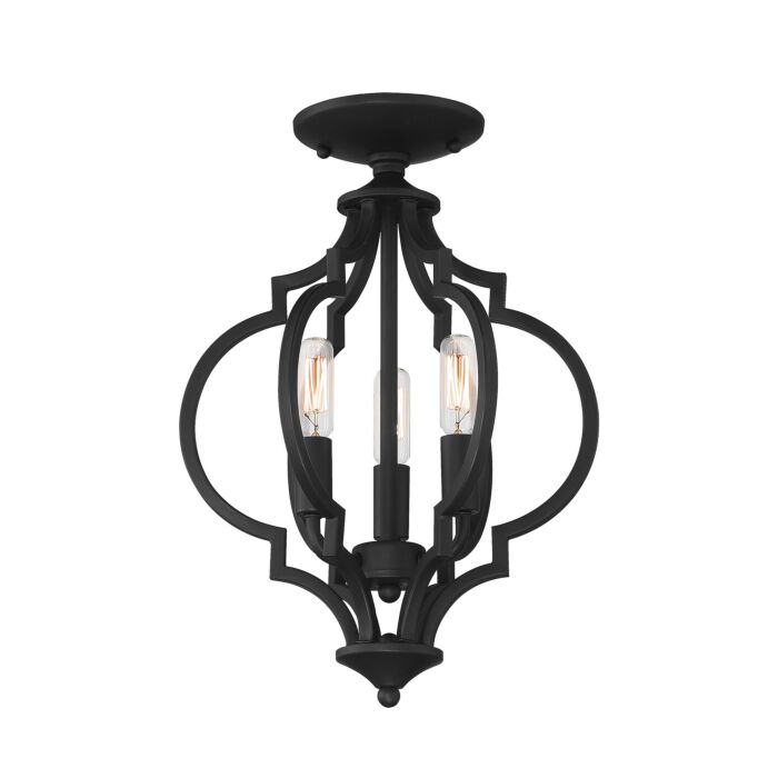 Trade Winds Lighting 3 Light Ceiling Light In Matte Black