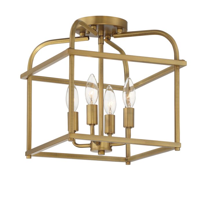 Trade Winds Lighting 4 Light Ceiling Light In Natural Brass