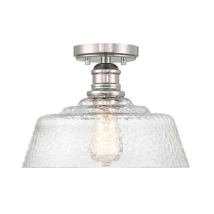 Meridian 1 Light Ceiling Light in Polished Nickel