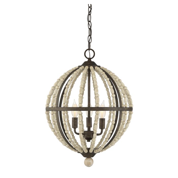 Meridian Francine 3 Light Pendant in Avignon