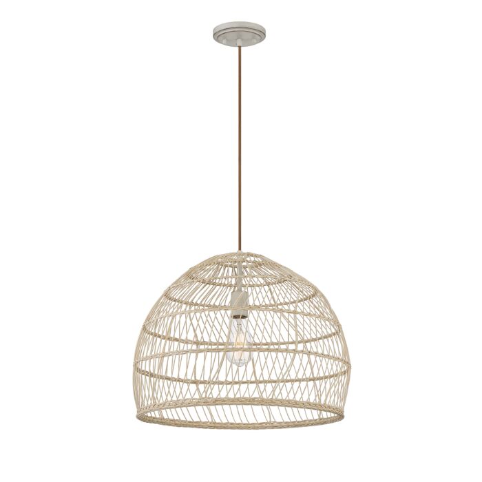 Trade Winds Lighting 1 Light Pendant Light In Natural Rattan With A Matching Socket