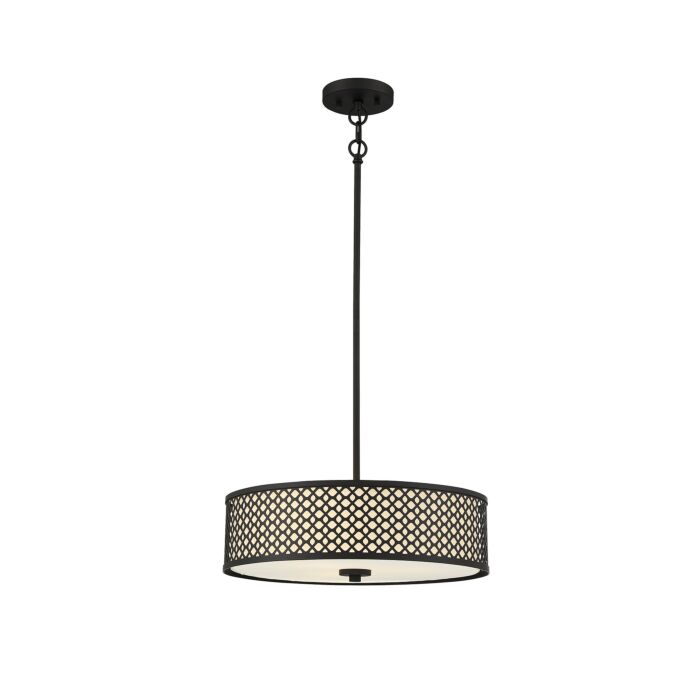 Trade Winds Lighting 3 Light Pendant Light In Matte Black
