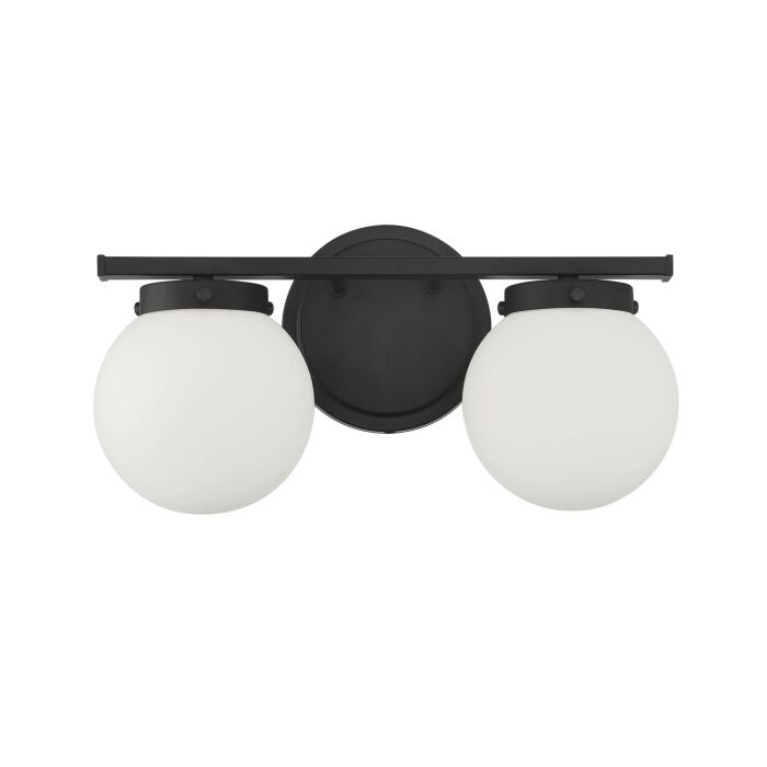 Trade Winds Lighting 2 Light Bathroom Vanity Light In Matte Black