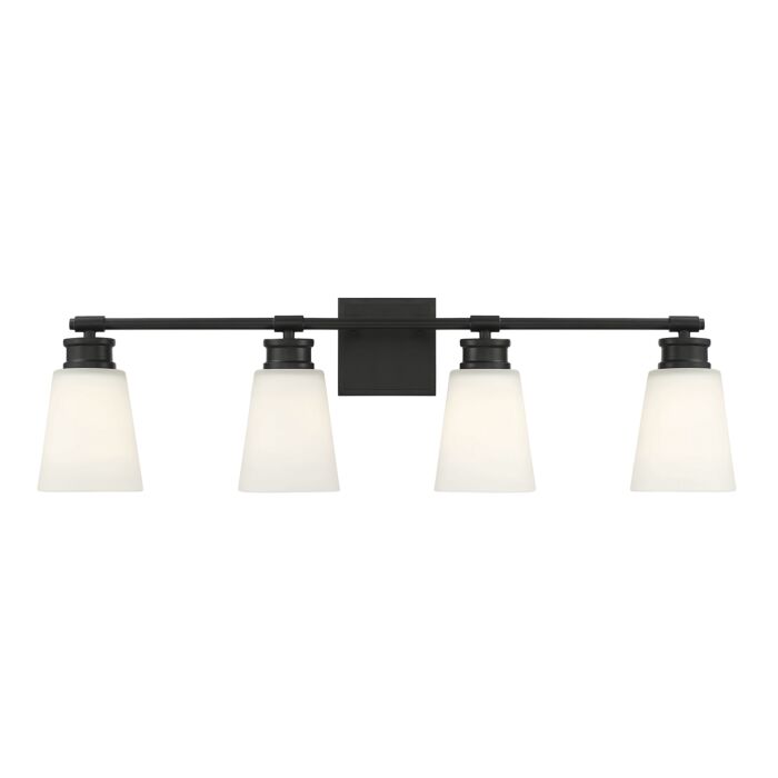 Meridian 4 Light Bathroom Vanity Light in Matte Black