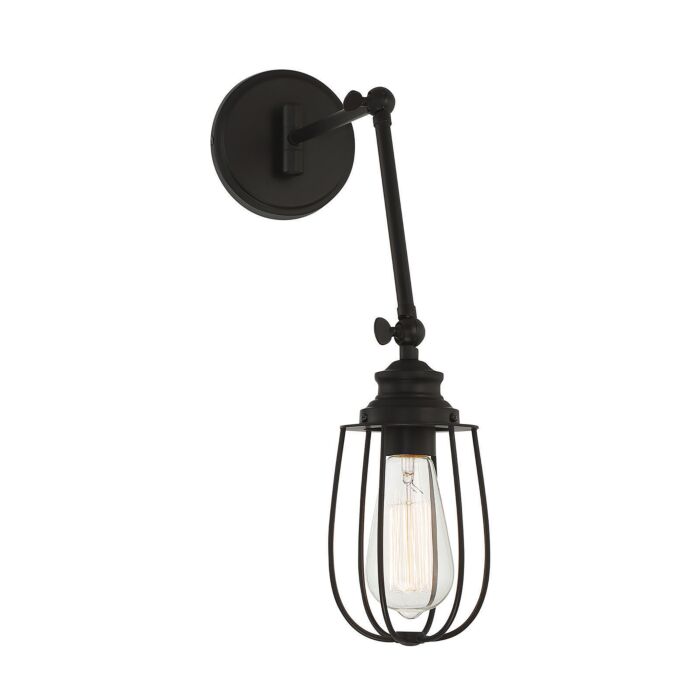 Meridian 1 Light Adjustable Wall Sconce in Matte Black