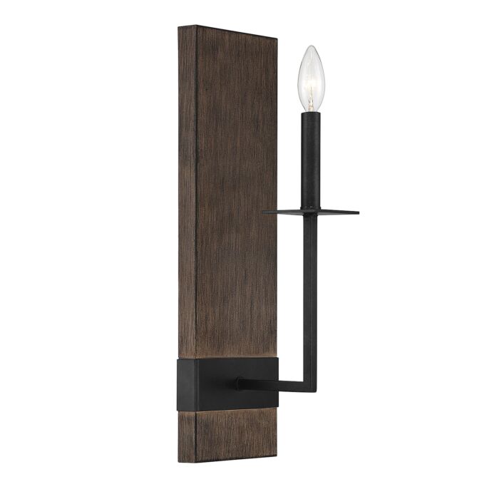 Meridian Weald Wall Sconce in Bronze + Wood Grain