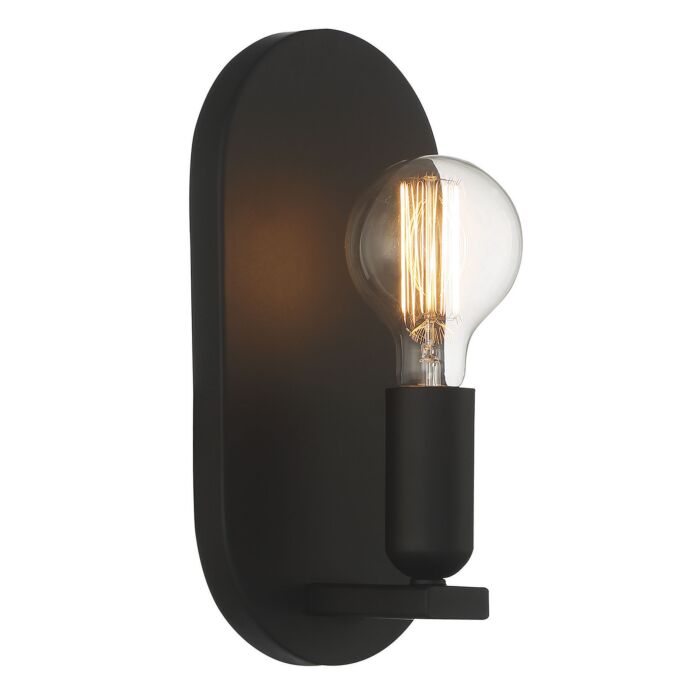 Meridian 1 Light Wall Sconce in Matte Black