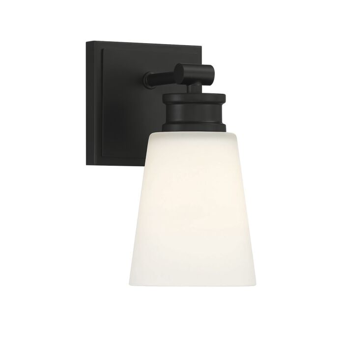 Meridian 1 Light Wall Sconce in Matte Black