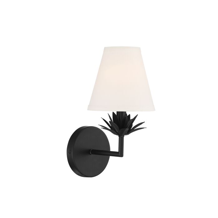 Meridian 1 Light Wall Sconce in Matte Black