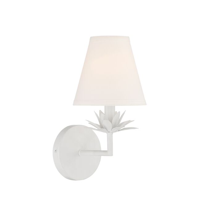 Meridian 1 Light Wall Sconce in White