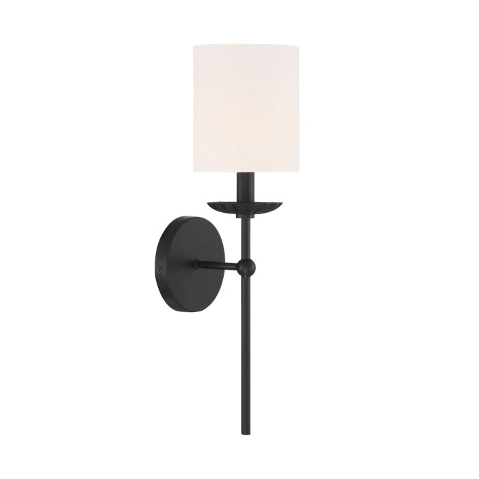 Meridian 1 Light Wall Sconce in Matte Black