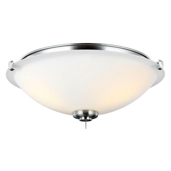 Monte Carlo 15.75 Inch 3 Light Matte Opal Ceiling Fan Kit in Brushed Steel