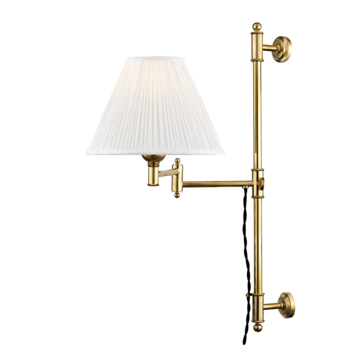 Hudson Valley Classic No.1 by Mark D. Sikes Adjustable Wall Lamp in Aged Brass