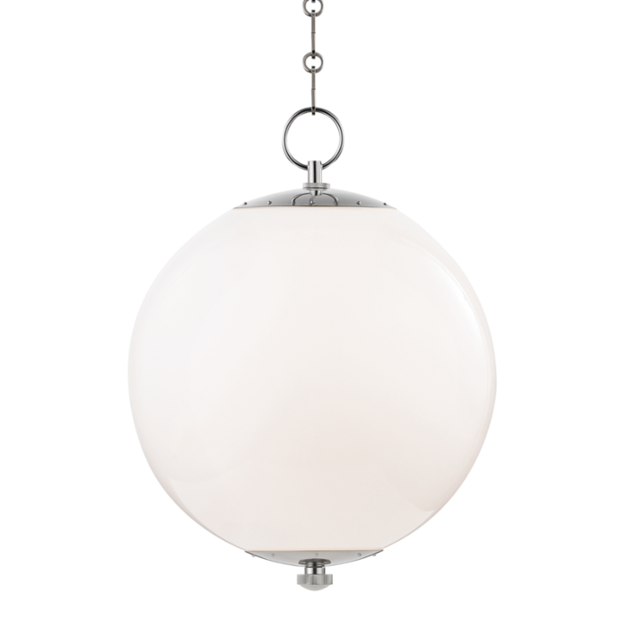 Hudson Valley Sphere No.1 by Mark D. Sikes 16 Inch Globe Pendant in Polished Nickel