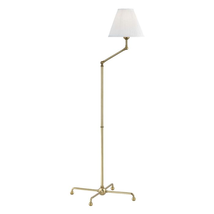 Hudson Valley Classic No.1 by Mark D. Sikes 59.5 Inch Adjustable Floor Lamp in Aged Brass