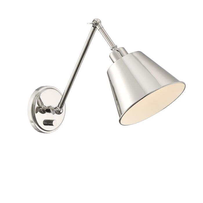 Crystorama Mitchell 16 Inch Wall Lamp in Polished Nickel