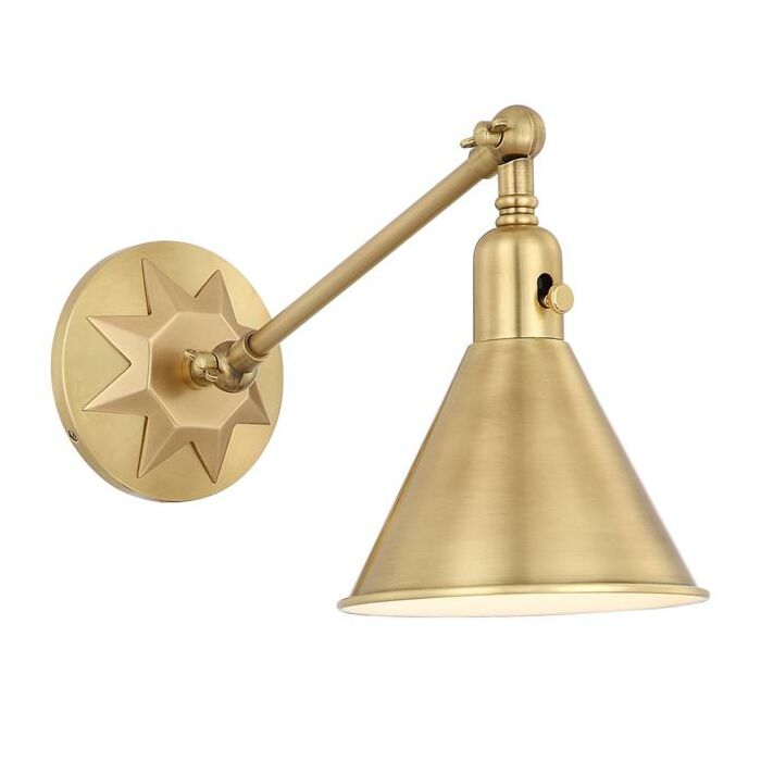 Crystorama Morgan Wall Sconce in Aged Brass