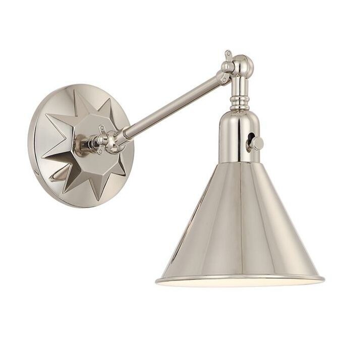 Crystorama Morgan Wall Sconce in Polished Nickel