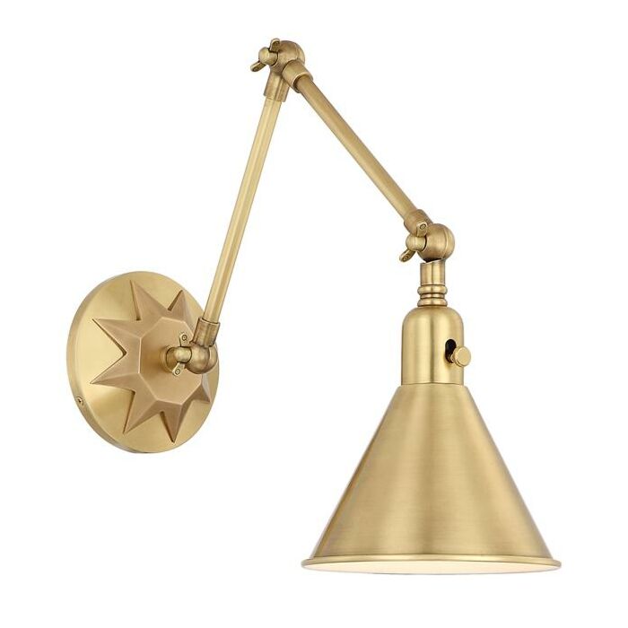 Crystorama Morgan Wall Sconce in Aged Brass