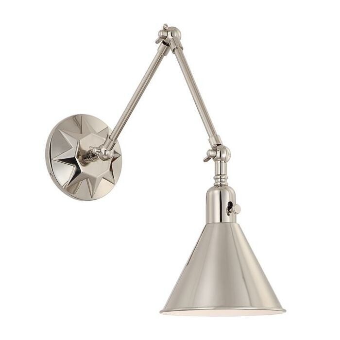 Crystorama Morgan Wall Sconce in Polished Nickel