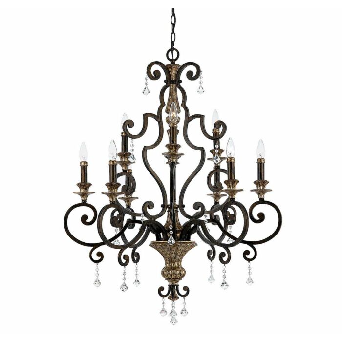 Quoizel Marquette 9 Light 41 Inch Traditional Chandelier in Heirloom