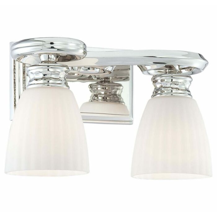 Metropolitan European 2 Light Bathroom Vanity Light in Polished Nickel