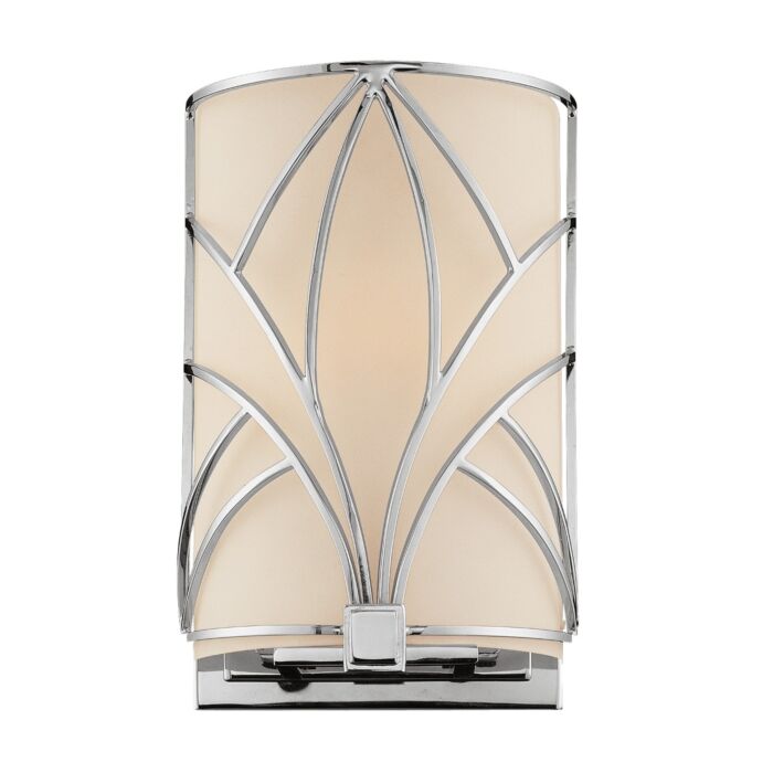 Metropolitan Storyboard 9.5 Inch Etched Opal Glass Wall Sconce in Chrome