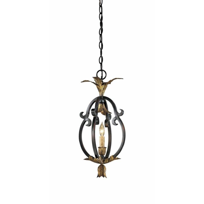 Metropolitan Montparnasse 9.25 Inch Mini Pendant in French Black/Gold Leaf