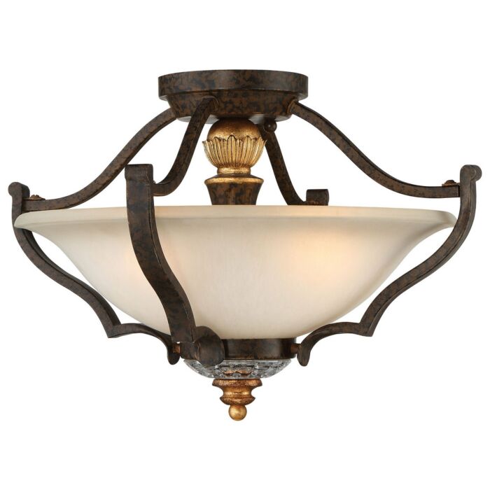 Metropolitan Chateau Nobles 3 Light Semi Flush Mount in Raven Bronze