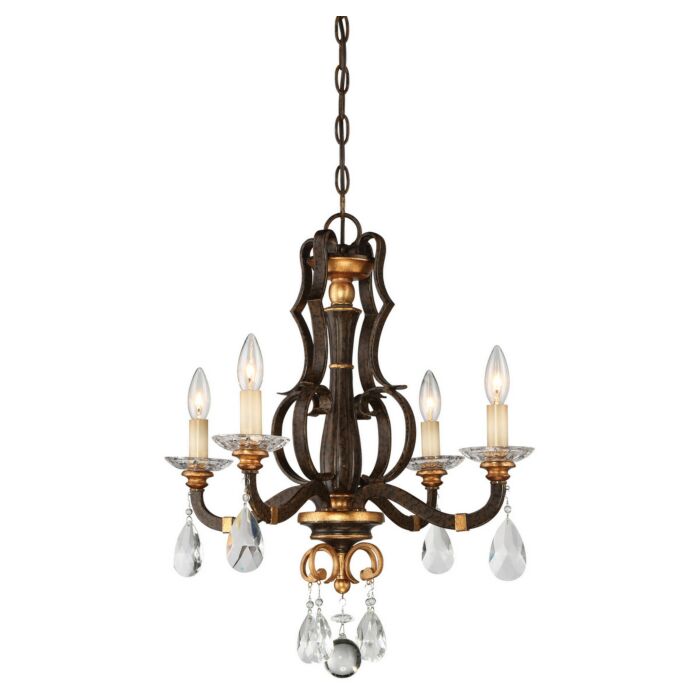 Metropolitan Chateau Nobles 4 Light Mini Chandelier in Raven Bronze