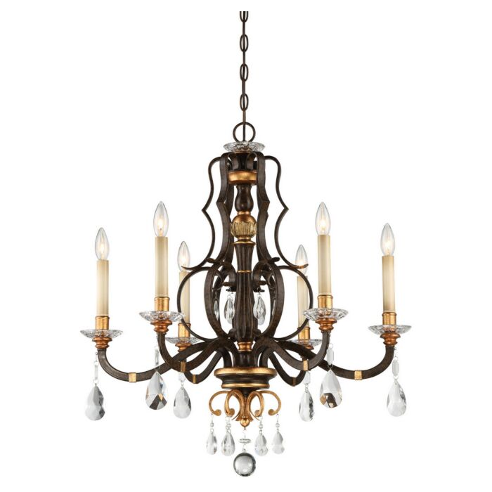 Metropolitan Chateau Nobles 6 Light Chandelier in Raven Bronze