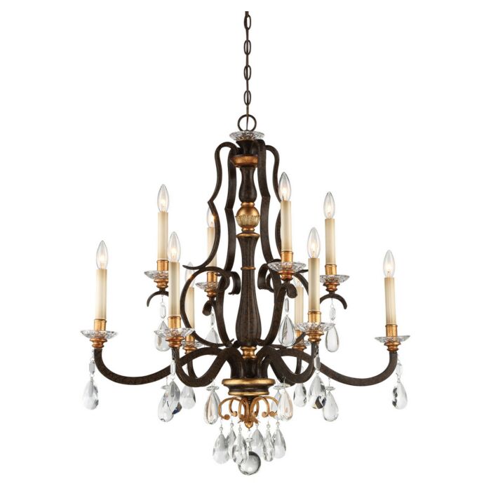 Metropolitan Chateau Nobles 10 Light Chandelier in Raven Bronze