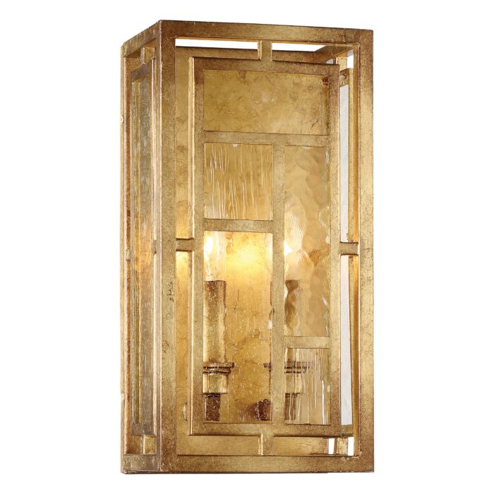 Metropolitan Edgemont Park 14 Inch 2 Light Wall Sconce in Pandora Gold Leaf