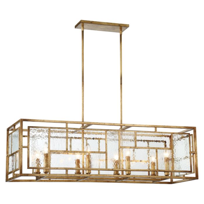 Metropolitan Edgemont Park 8 Light Island Pendant in Pandora Gold Leaf