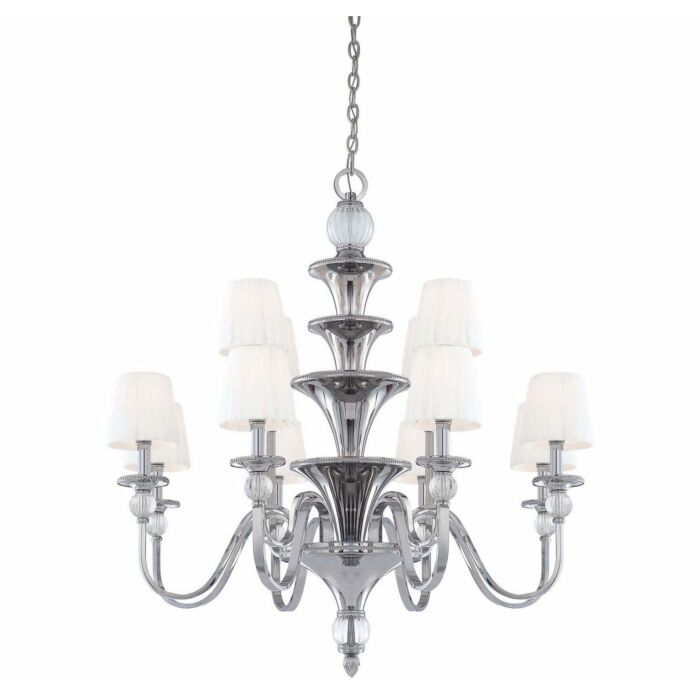 Metropolitan Aise 12 Lt Two Tier Chandelier in Nickel