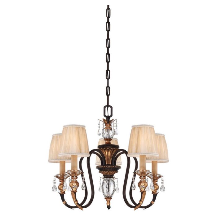 Metropolitan Bella Cristallo 27.25 Inch 5 Light Chandelier in French Bronze