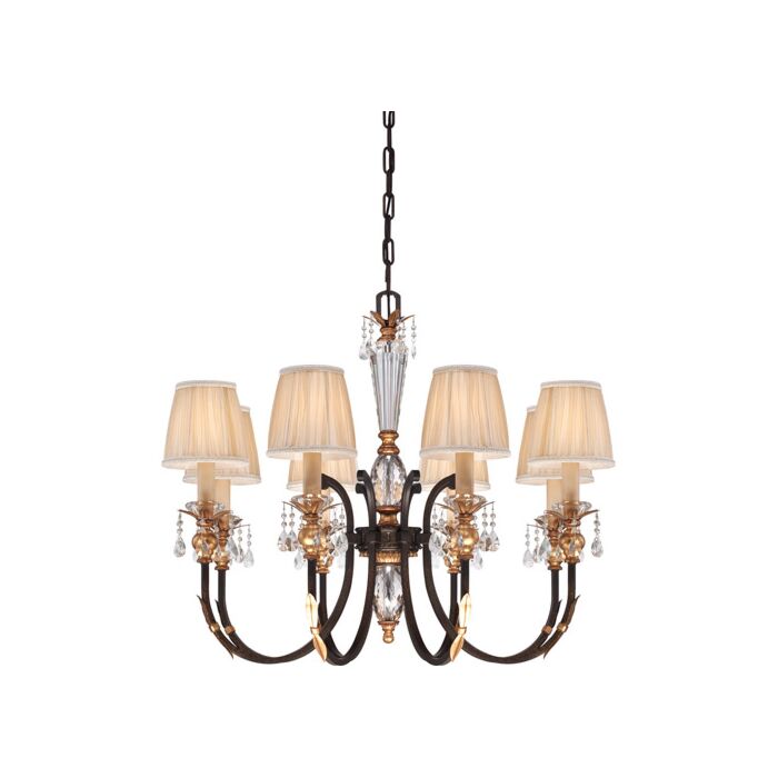 Metropolitan Bella Cristallo 35 Inch 8 Light Chandelier in French Bronze