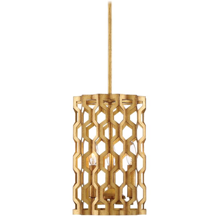 Metropolitan Coronade 3 Light Pendant Light in Pandora Gold Leaf