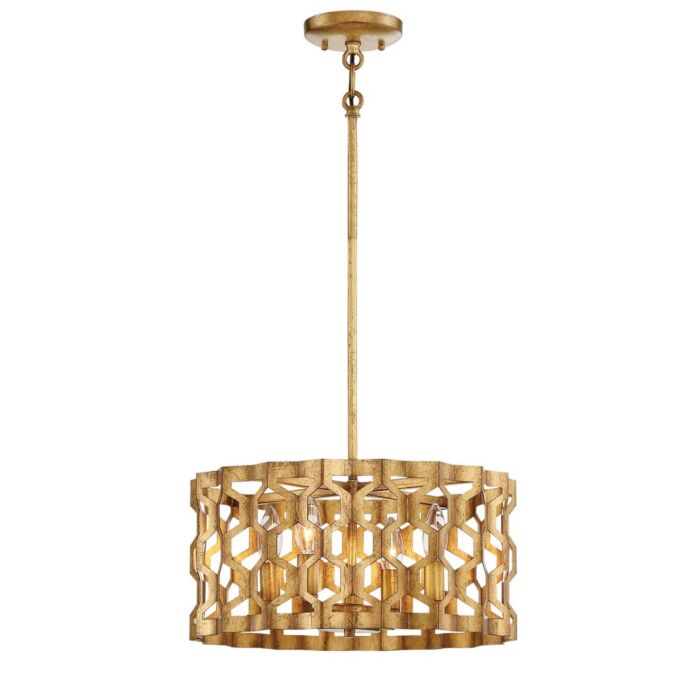 Metropolitan Coronade Semi Flush Pendant Light in Pandora Gold Leaf