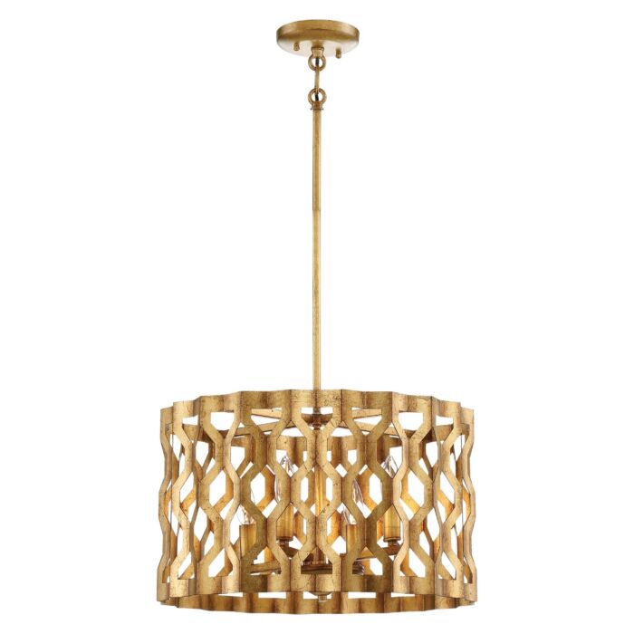 Metropolitan Coronade 18 Inch 4 Light Pendant in Pandora Gold Leaf