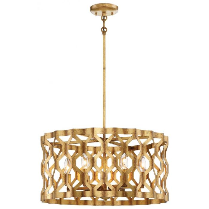 Metropolitan Coronade 22 Inch 5 Light Pendant in Pandora Gold Leaf