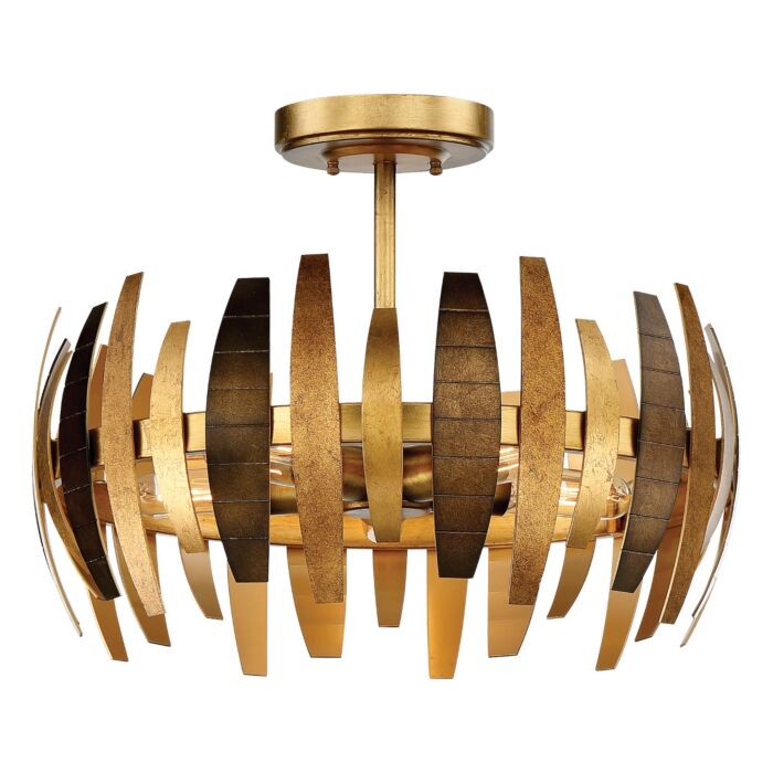 Metropolitan Manitou Semi Flush Ceiling Light in Ardor Gold