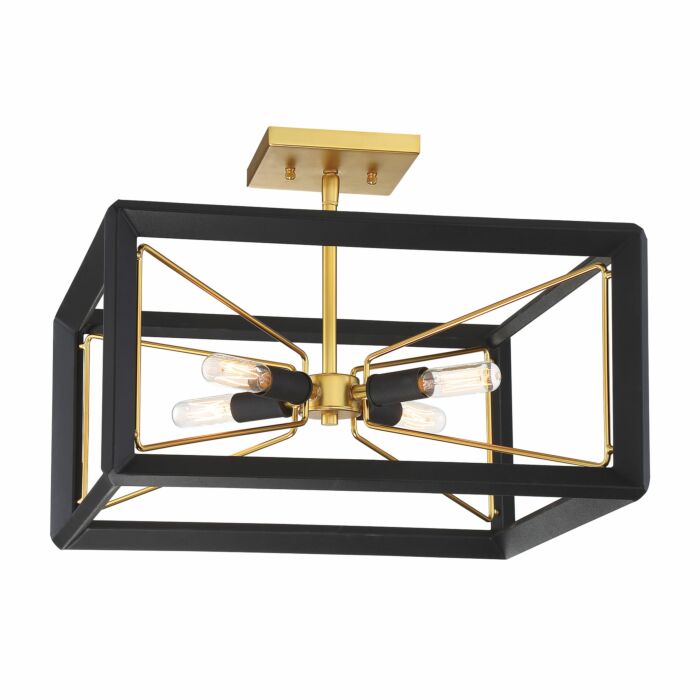 Metropolitan Sable Point 4 Light Ceiling Light in Sand Black