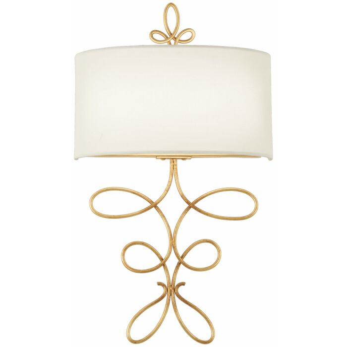 Metropolitan Gianella 2 Light Wall Sconce in Ardent Gold Leaf