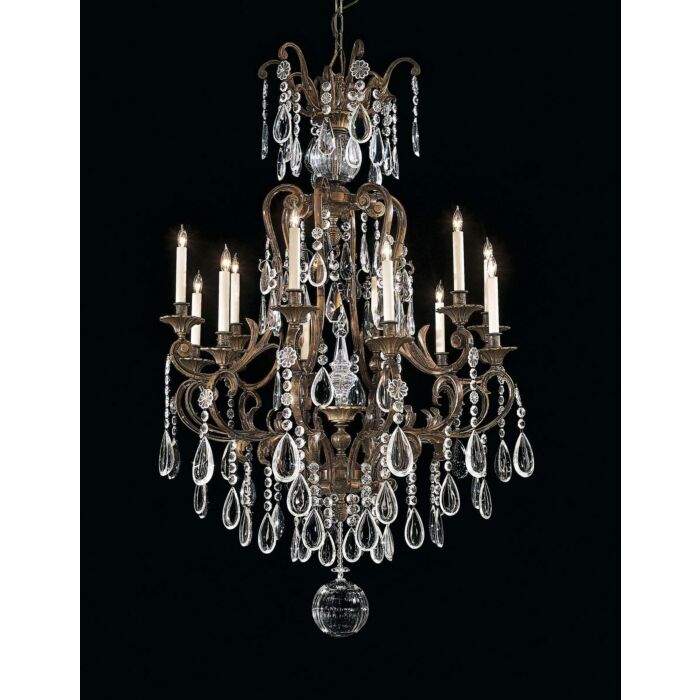 Metropolitan Vintage 38.25 Inch 12 Light Chandelier in Oxidized Brass
