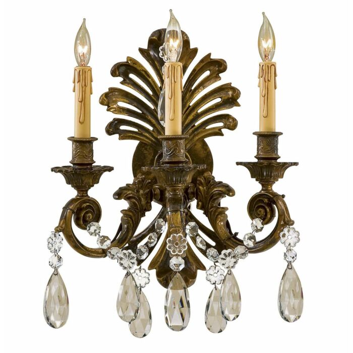 Metropolitan European 3 Lt Wall Sconce in Oxidized Brass