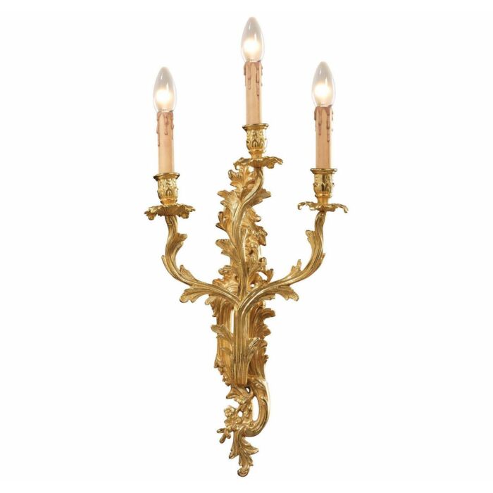 Metropolitan European 3 Lt Wall Sconce in French Gold