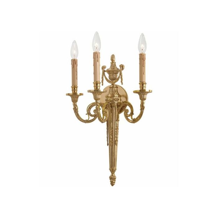 Metropolitan 3 Light Wall Sconce in French Gold