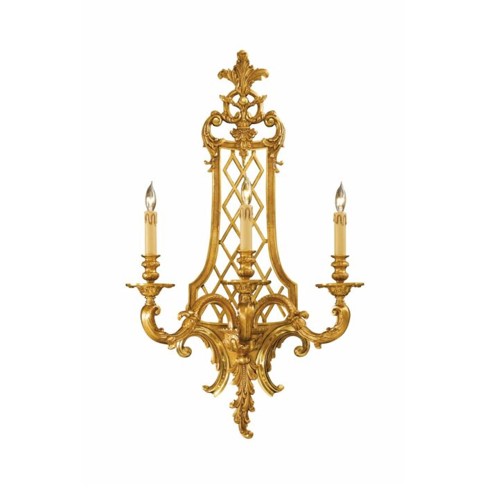 Metropolitan European 3 Lt Wall Sconce in French Gold